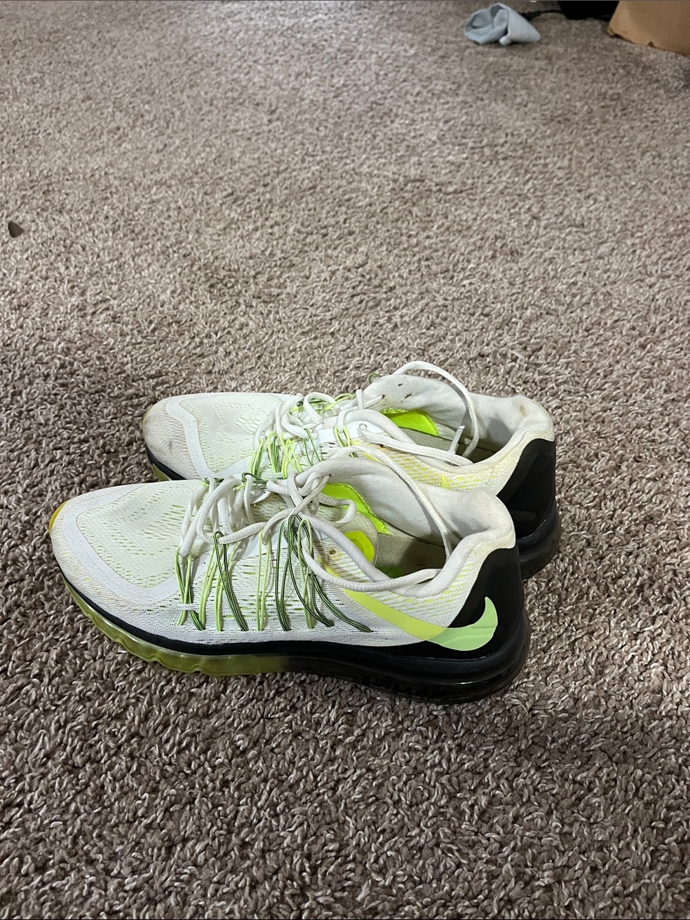 Nike White & Volt Air Max Running Sneakers